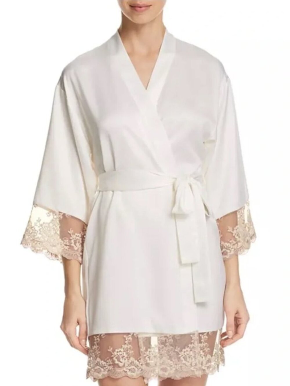 Flora Nikrooz Rosa Kimono XS Bridal Robe/Kimono Anthropologie Like New